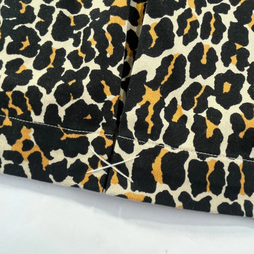 NEW YORK‎ & COMPANY Cheetah Print Blazer Womens M Button Front Pockets Jacket